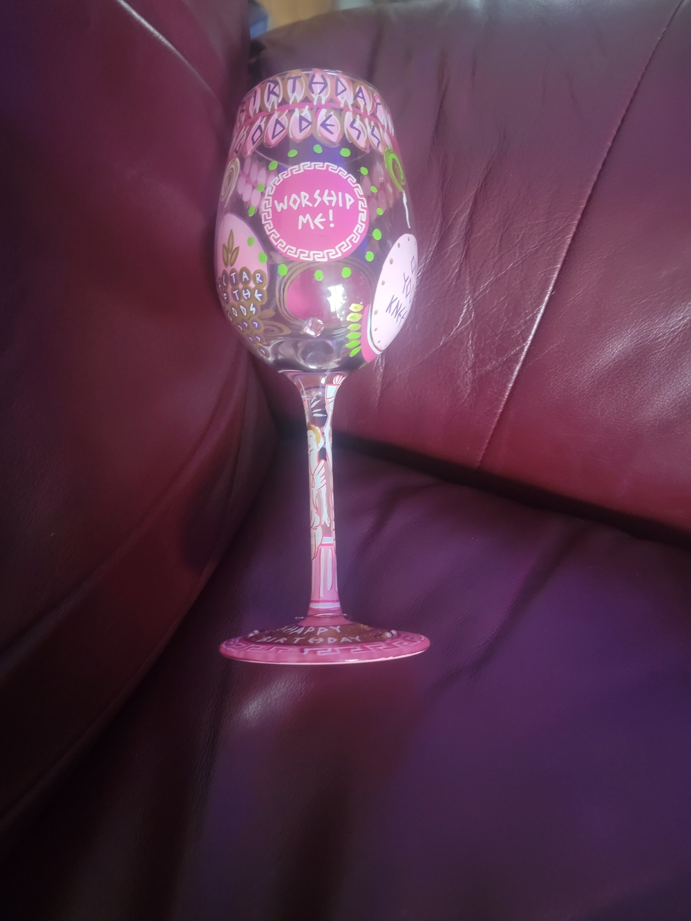 Lolita - Stemmed Wine Glass - " Birthday Goddess